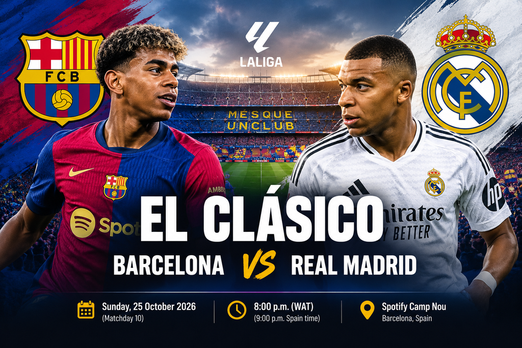 El Clásico: Barcelona, Real Madrid Set for Season’s First Showdown